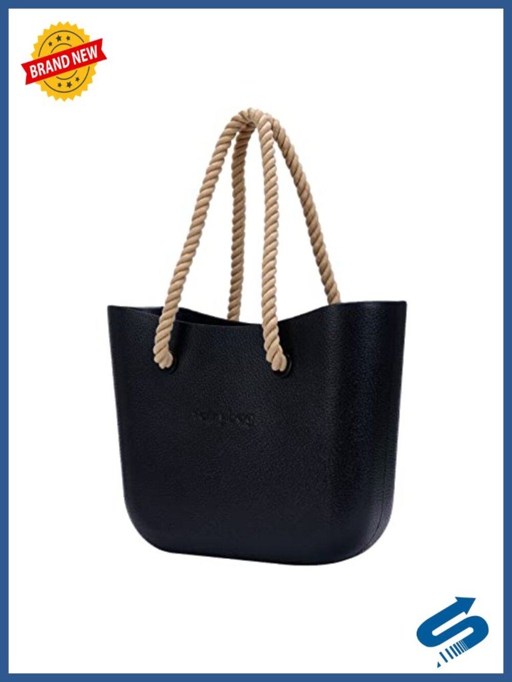 EVA Foam Rubber Tote Handbag Waterproof Faux Leather Strap Lightweight Shoulder